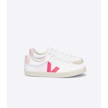 White/Orange/Pink Women's Veja ESPLAR SE CANVAS Shoes | AU 513ZUT